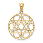 14K Gold Star of David Circle Pendant  Solid, Elegant Design by Sophia Jewelers