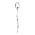 14K White Gold Elongated Star of David Charm with Polished 3D Design by Sophia Jewelers