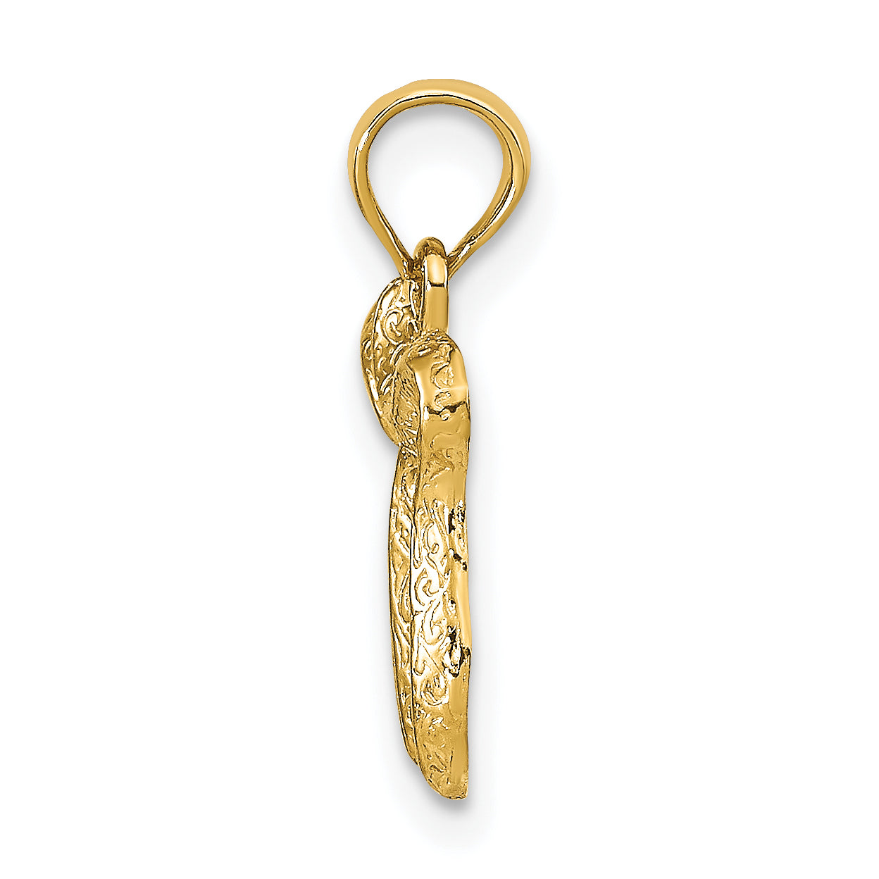 14K Gold Chai Pendant with Polished Finish and Open Back Design Secondary image