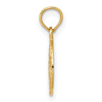 14K Gold Star of David Pendant in Circle Frame Elegant, Solid Design