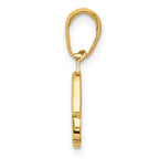 14K Gold Small Solid Hamsa Pendant with Flat Back Casted Design