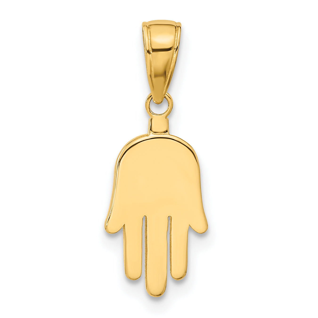 14K Large Solid Hamsa Pendant Main image