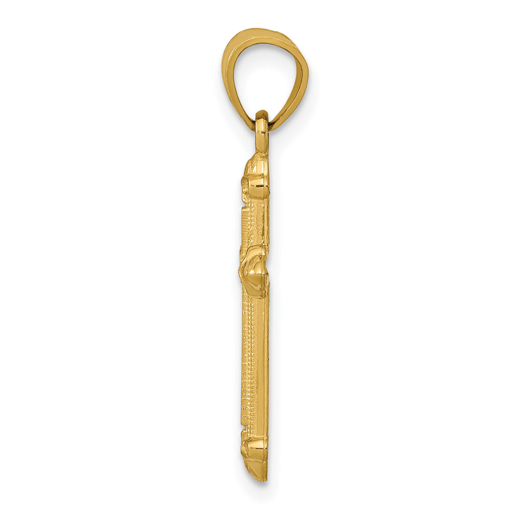 14K Gold Passion Cross Pendant Solid Casted Elegant Design by Sophia Jewelers