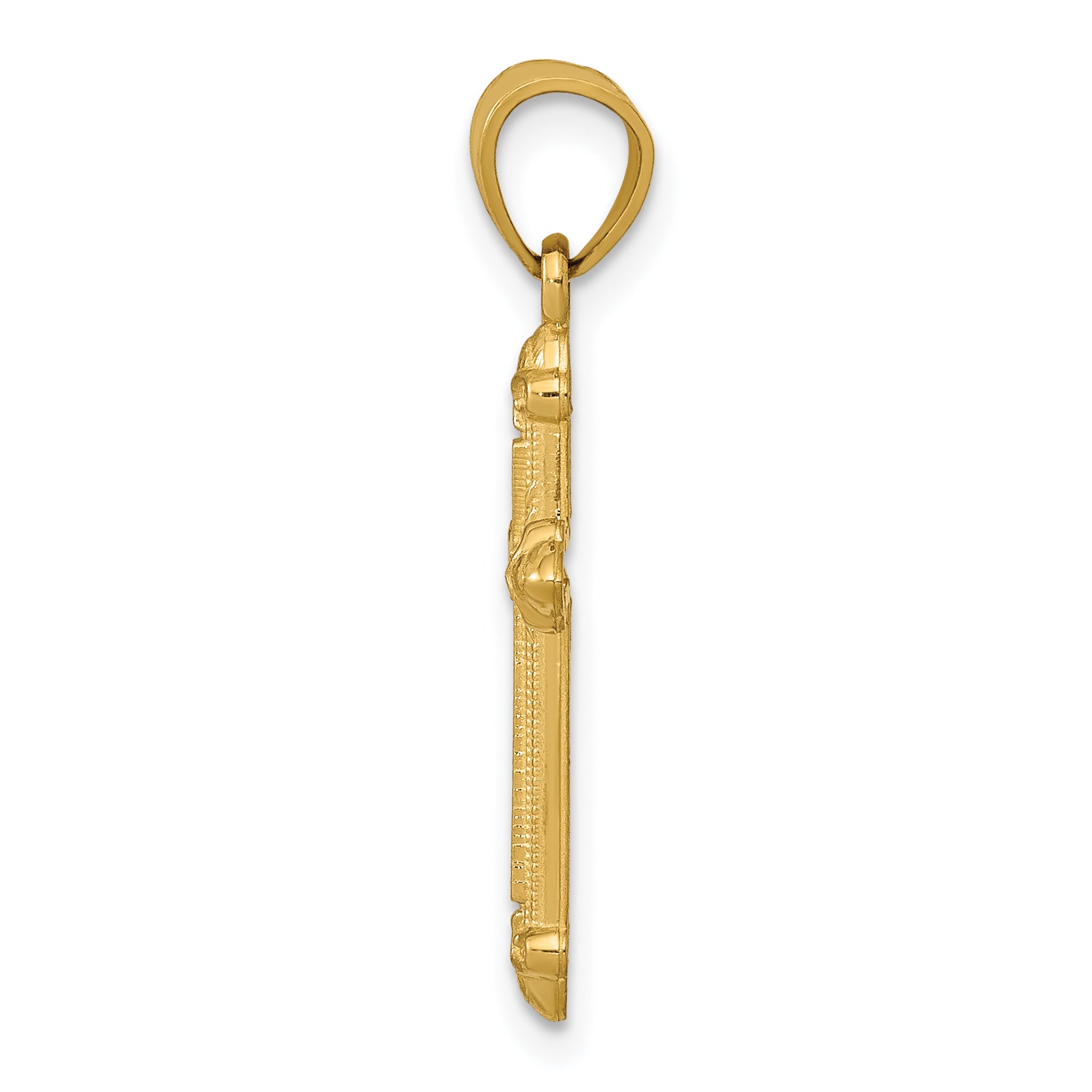 14K Gold Passion Cross Pendant Solid Casted Elegant Design by Sophia Jewelers