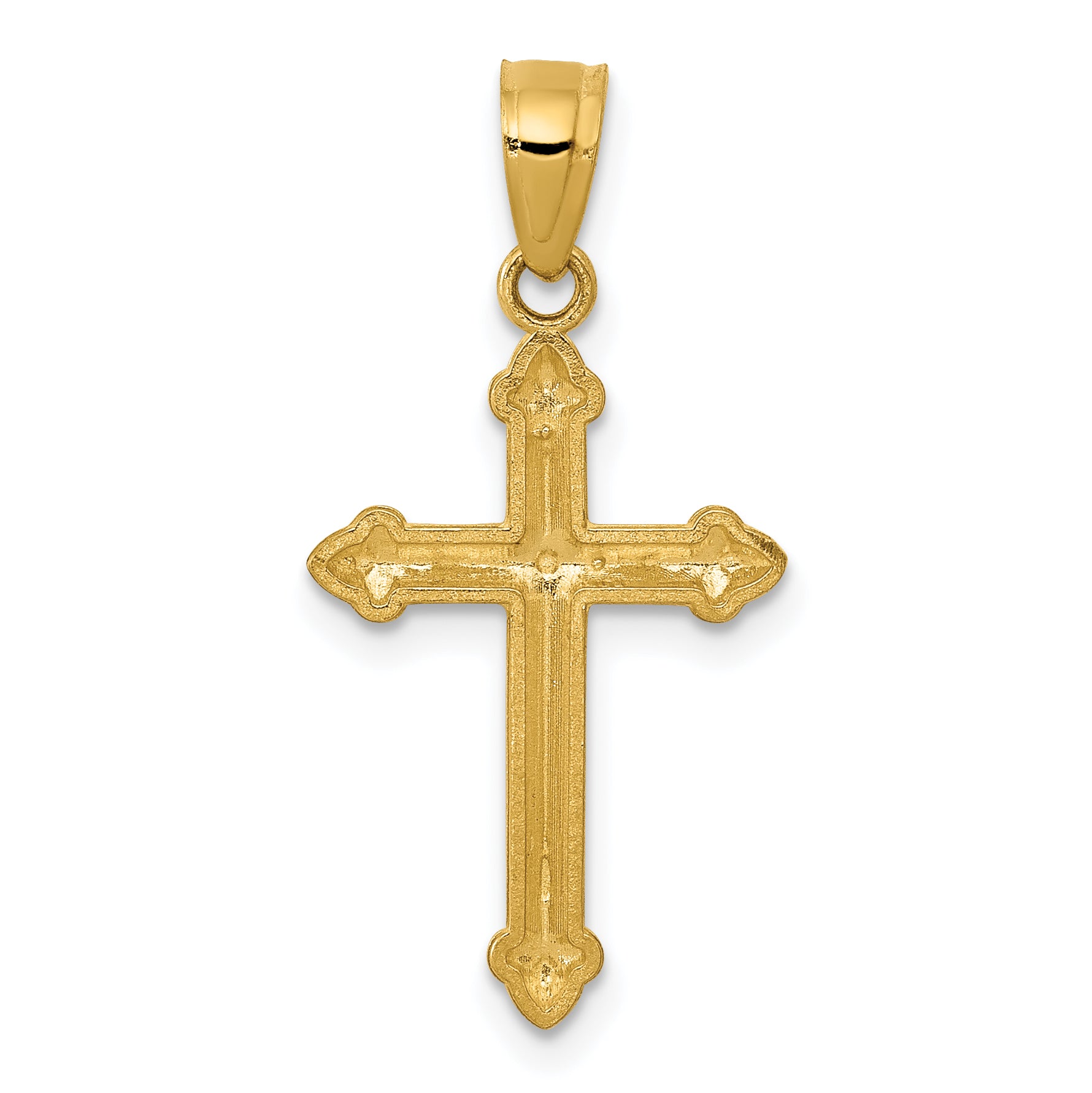 14K Gold Passion Cross Pendant Solid Casted Elegant Design by Sophia Jewelers