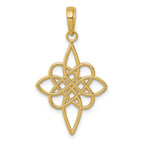 14K Gold Celtic Knot Pendant with Polished Finish Elegant Cast Design
