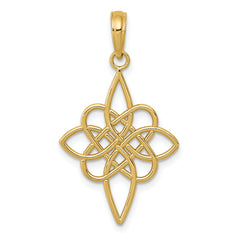 14K Gold Celtic Knot Pendant with Polished Finish Elegant Cast Design