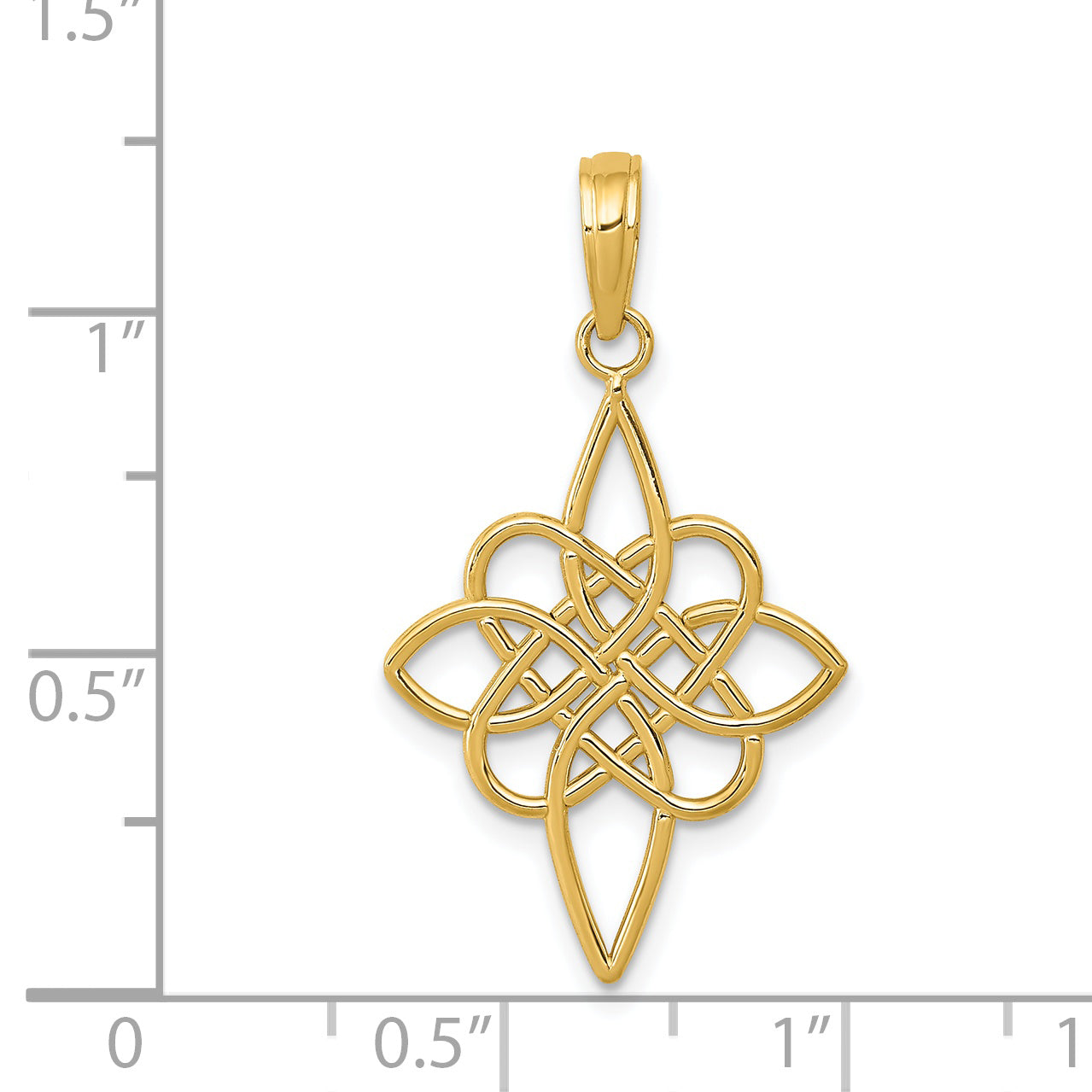 14K Gold Celtic Knot Pendant with Polished Finish Elegant Cast Design
