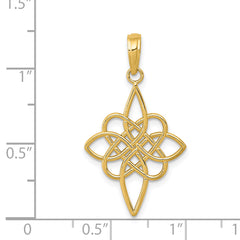 14K Gold Celtic Knot Pendant with Polished Finish Elegant Cast Design