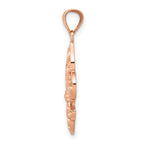 14K Rose Gold Fleur de Lis Pendant for Men with Polished Finish