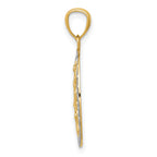 14K Gold Tree of Life Pendant with Rhodium Accents Polished, Elegant Design