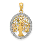 14k w/ Rhodium Tree of Life Pendant