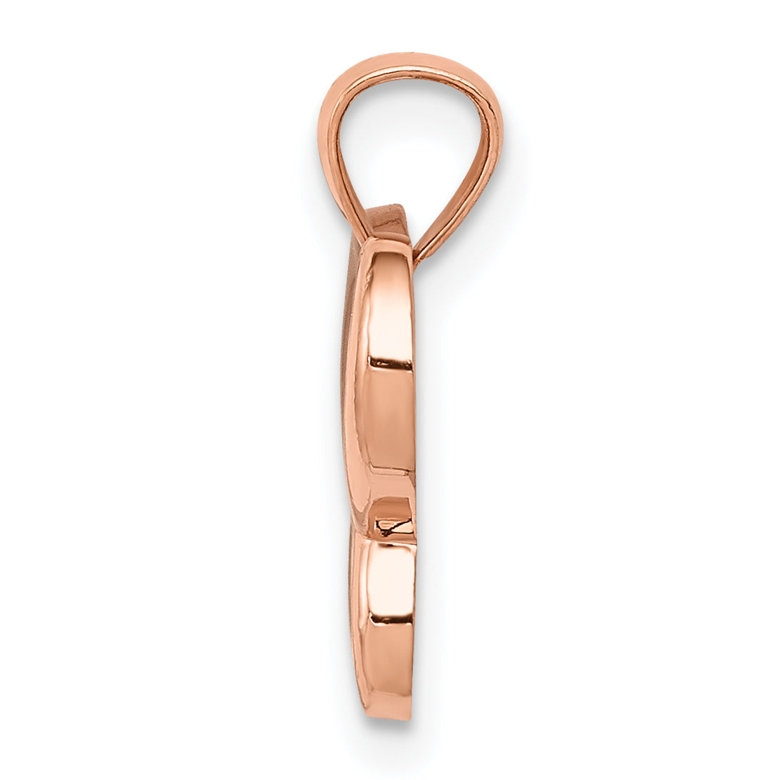 14K Rose Gold and Rhodium Butterfly Pendant with Polished Finish