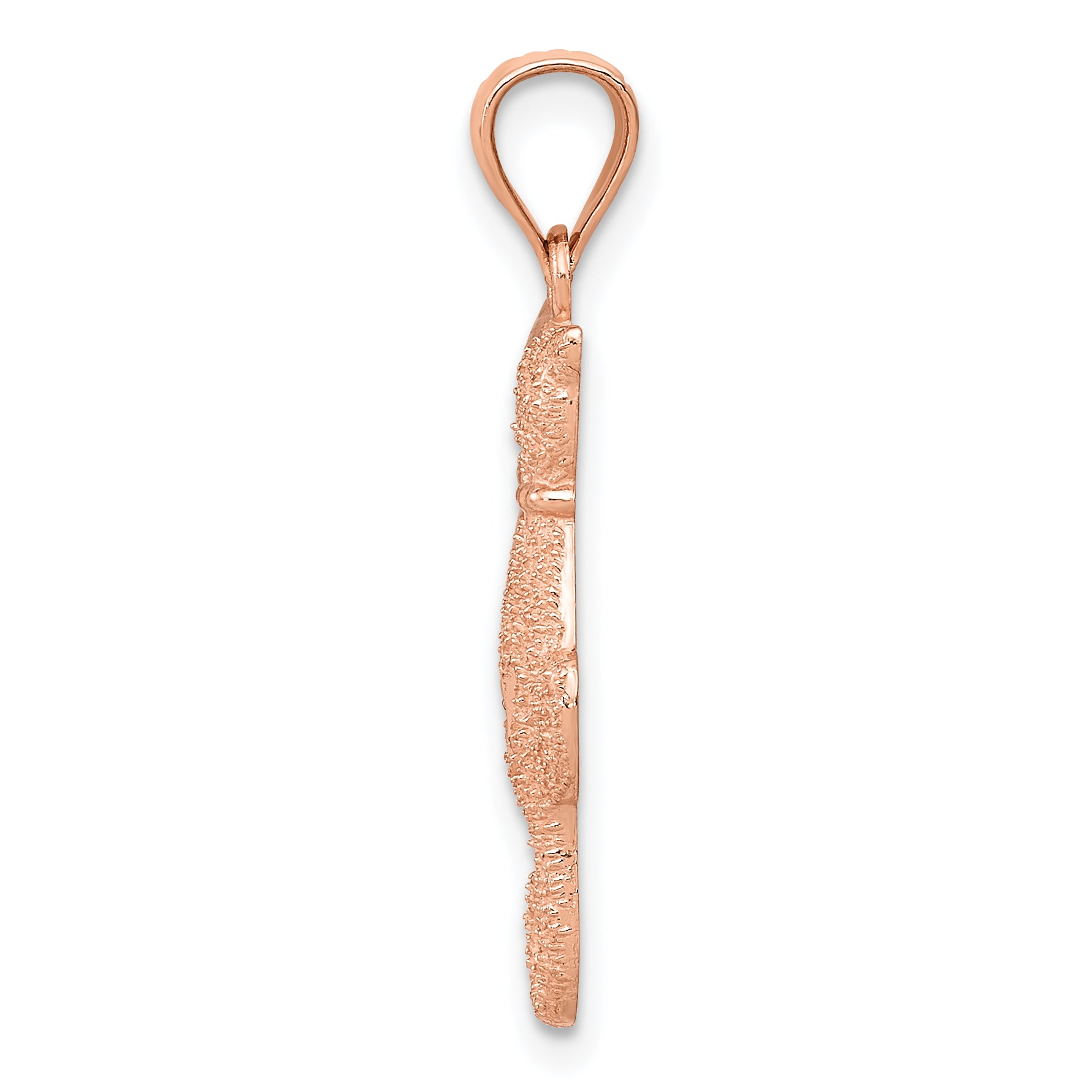 14K Rose Gold Cat Pendant with Polished & Textured Design Sophia Jewelers Secondary image