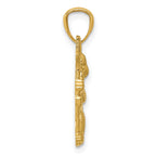 14K Yellow Gold Textured Koala Pendant for Men  Polished Solid Design