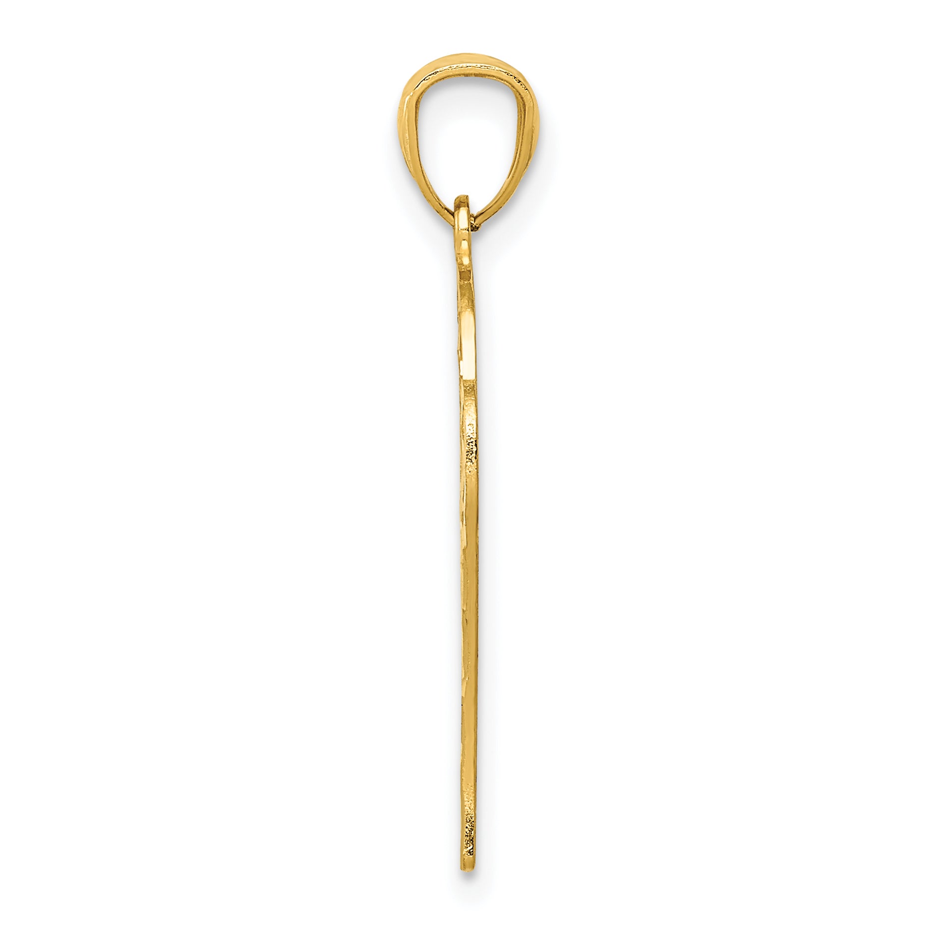 14K Yellow Gold Basketball Pendant with Polished Diamond-Cut Design for Men Secondary image