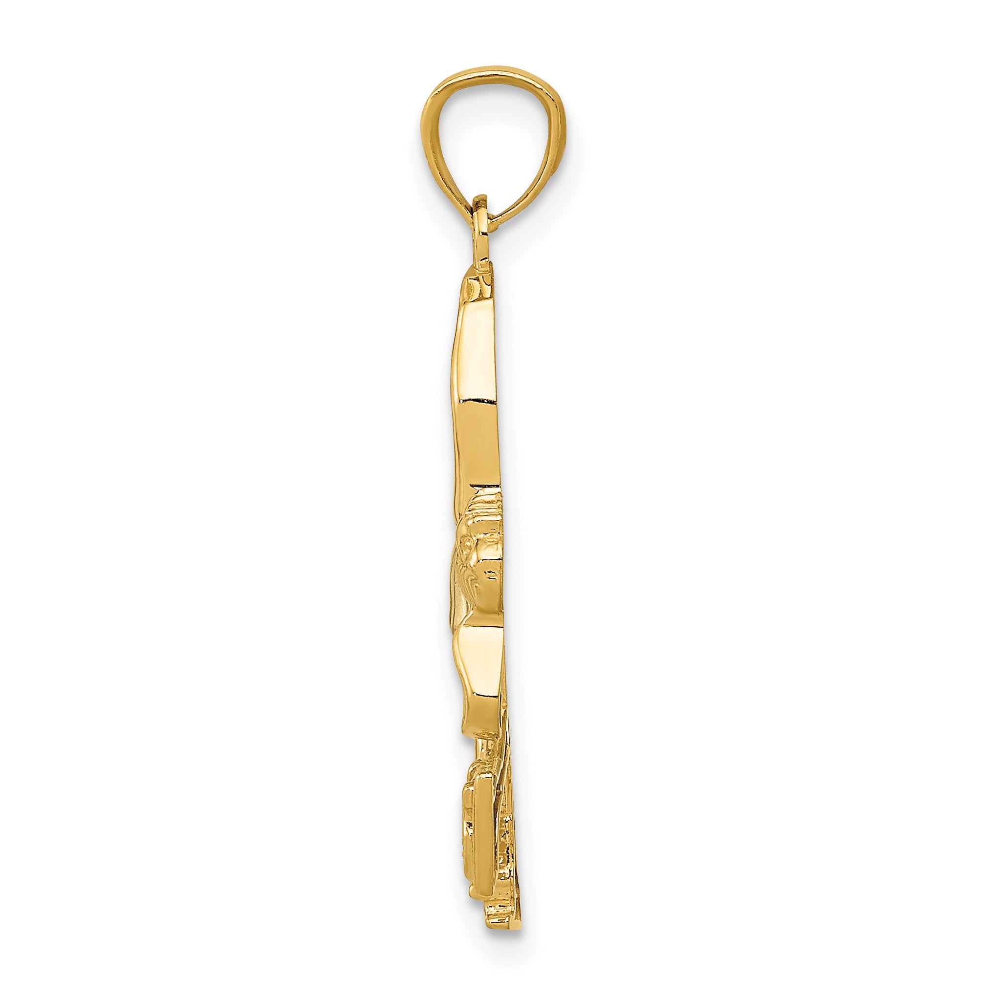 14K Gold Ice Skater Pendant with Rhodium Accent Polished Finish Secondary image