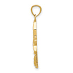 14K Gold Ice Skater Pendant with Rhodium Accent Polished Finish
