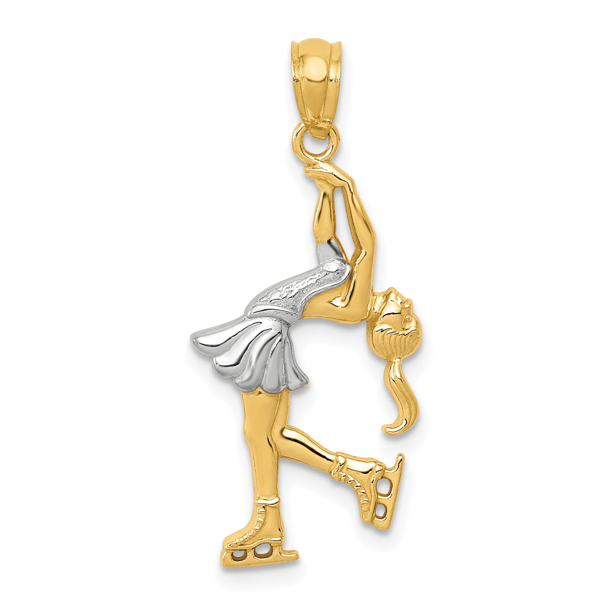14K w/ Rhodium Ice Skater Pendant Main image