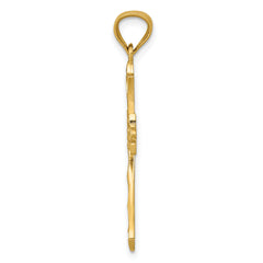 14K Yellow Gold Cross Pendant with Solid Cast Design Elegant and Timeless