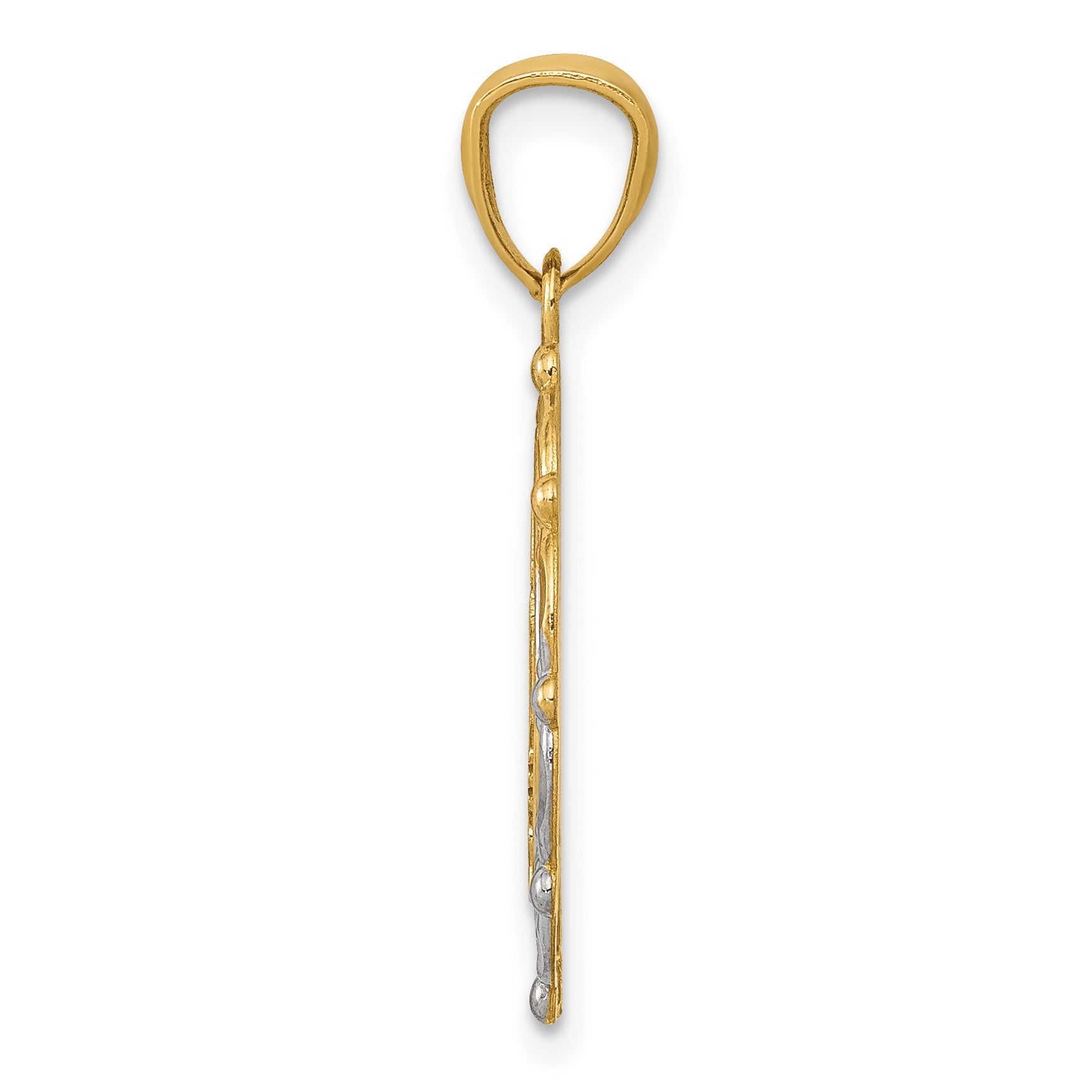 14K Gold Rhodium-Plated Baptism Pendant with Solid Cast Design Secondary image