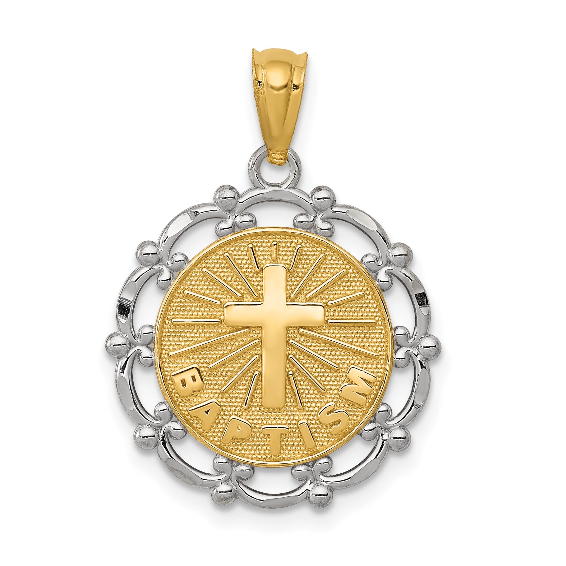 14K w/Rhodium Baptism Pendant Main image