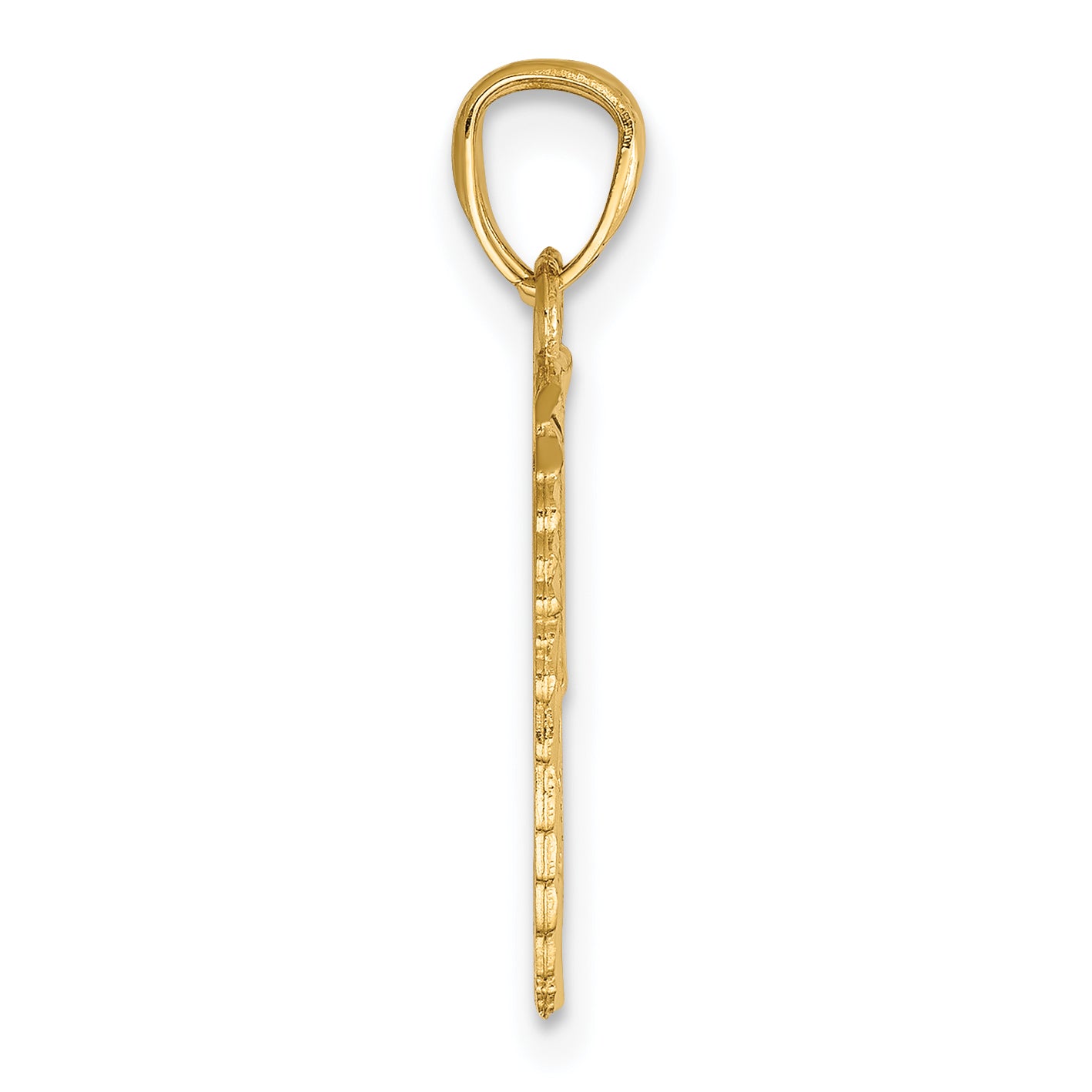 14K Yellow Gold Diamond-Cut Break Apart Wings Pendant for Unisex Elegance Secondary image