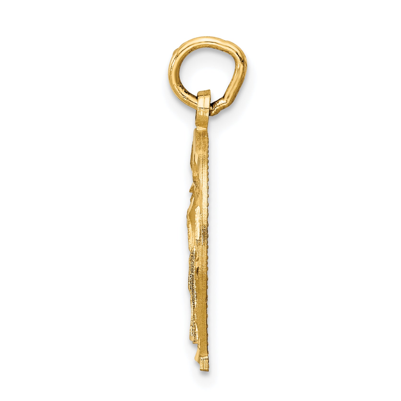 14K Gold Horseshoe Charm for Men with Polished Diamond-Cut Finish Secondary image
