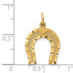 14K Gold Horseshoe Charm for Men with Polished Diamond-Cut Finish