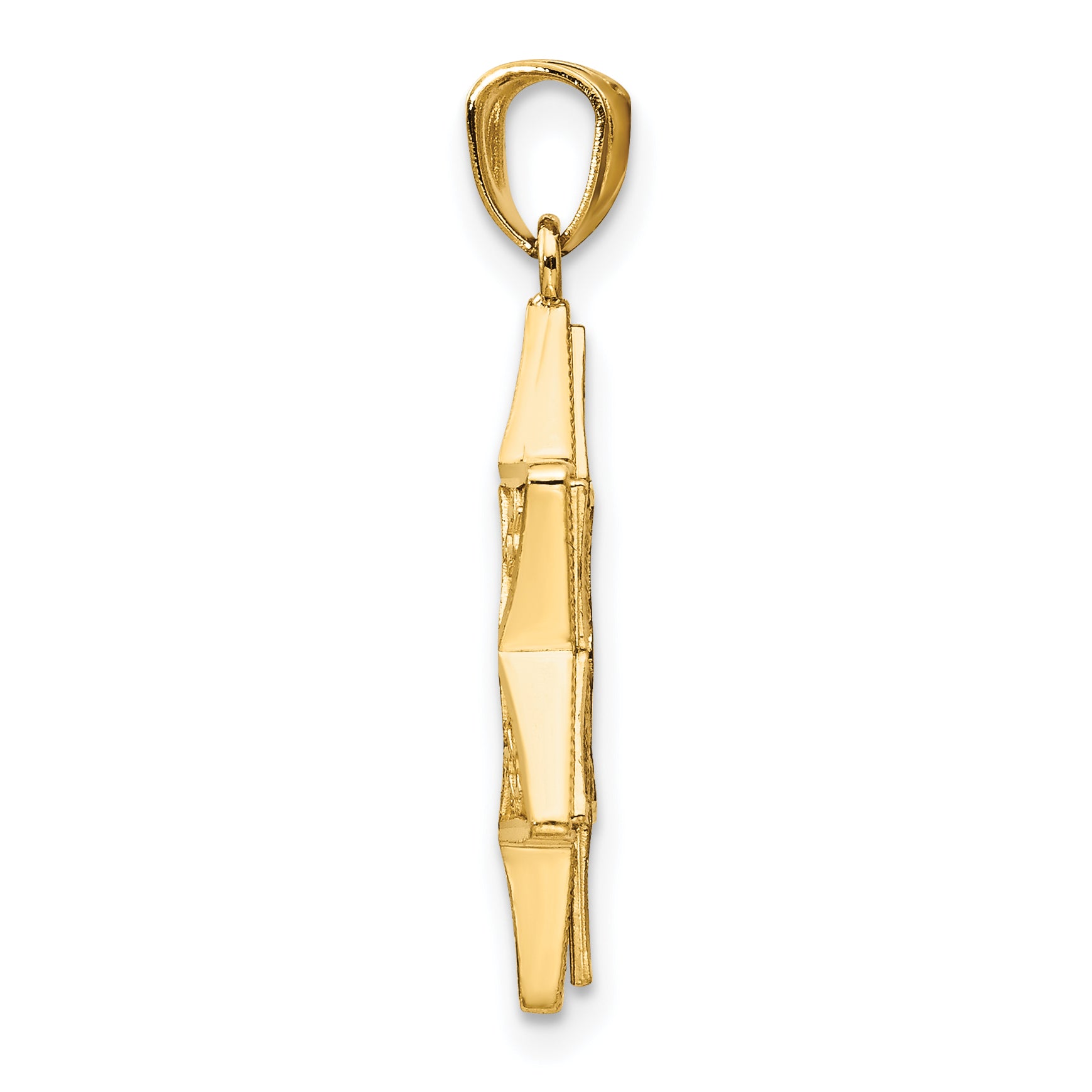 14K Two-Tone Gold Star of David Pendant with Textured Back Solid and Elegant Secondary image