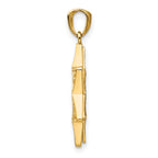 14K Two-Tone Gold Star of David Pendant with Textured Back Solid and Elegant