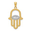 14K w/ Rhodium Hamsa Pendant