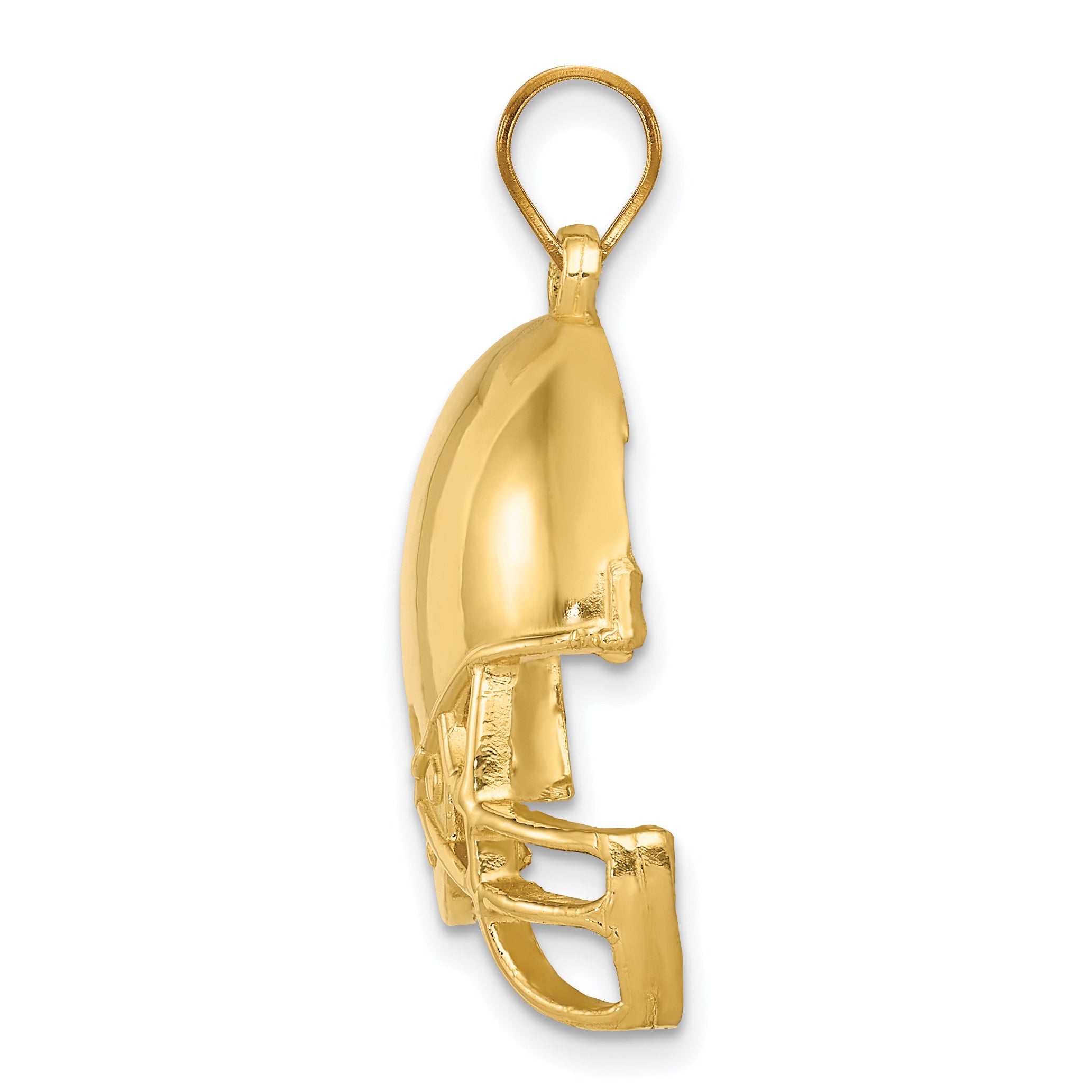14K Gold Polished Football Helmet Pendant for Men  Bold & Textured Design Secondary image