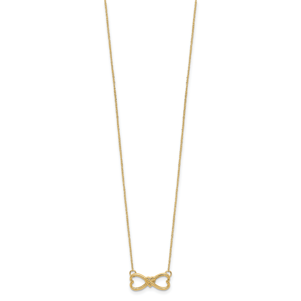 14K Gold Polished Infinity Heart Necklace for Women Elegant 18 Ropa Chain