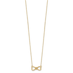 14K Gold Polished Infinity Heart Necklace for Women Elegant 18 Ropa Chain