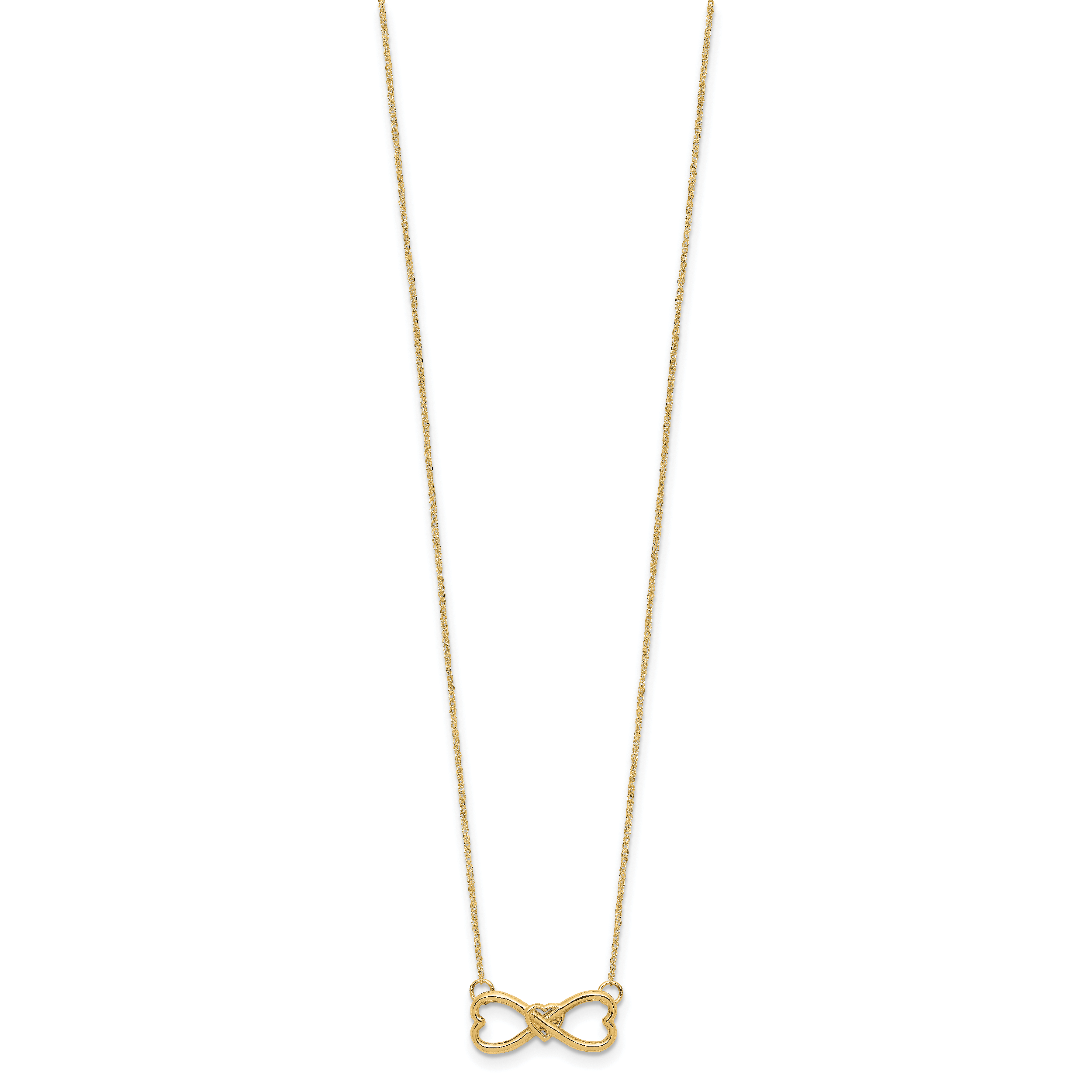 14K Gold Polished Infinity Heart Necklace for Women Elegant 18 Ropa Chain