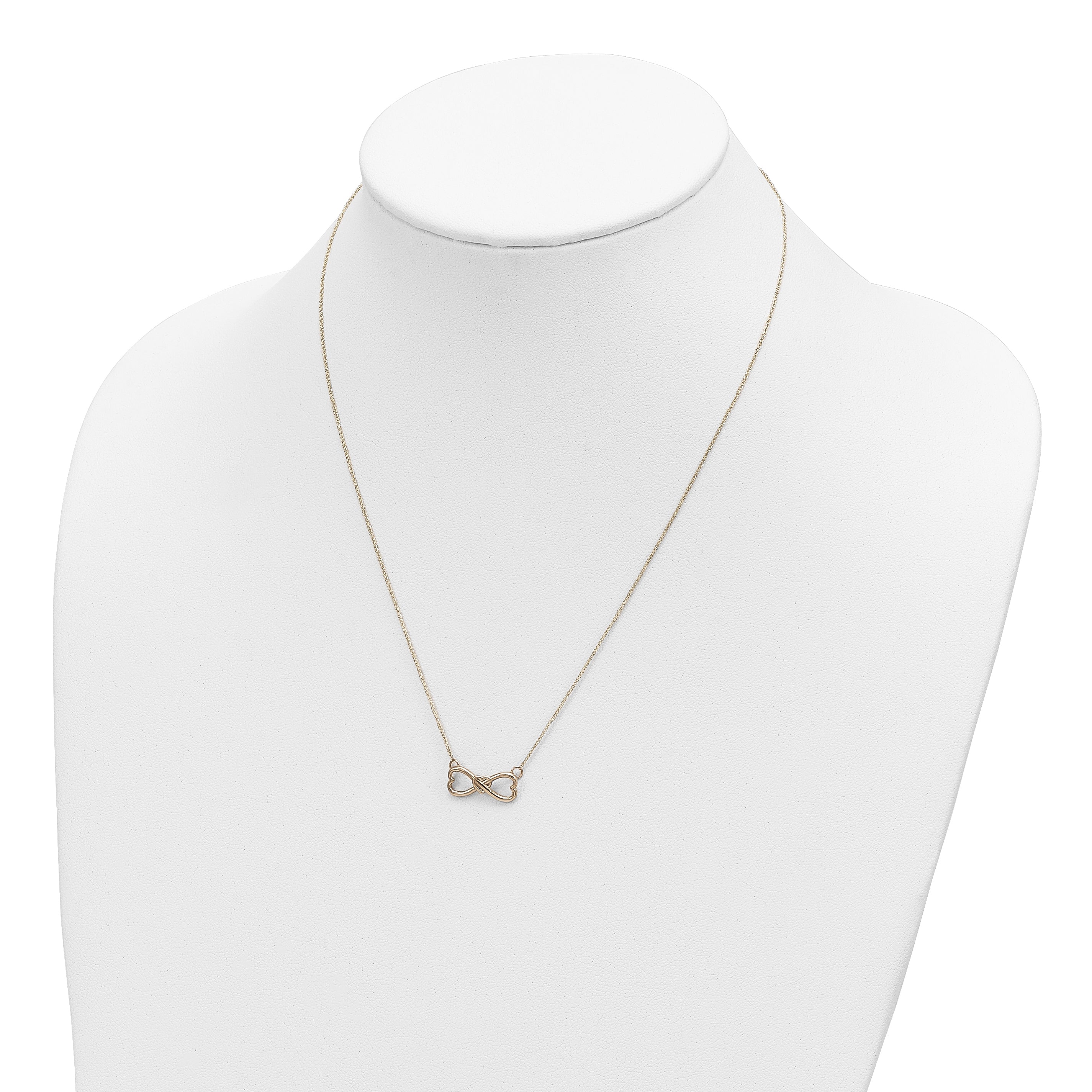 14K Gold Polished Infinity Heart Necklace for Women Elegant 18 Ropa Chain