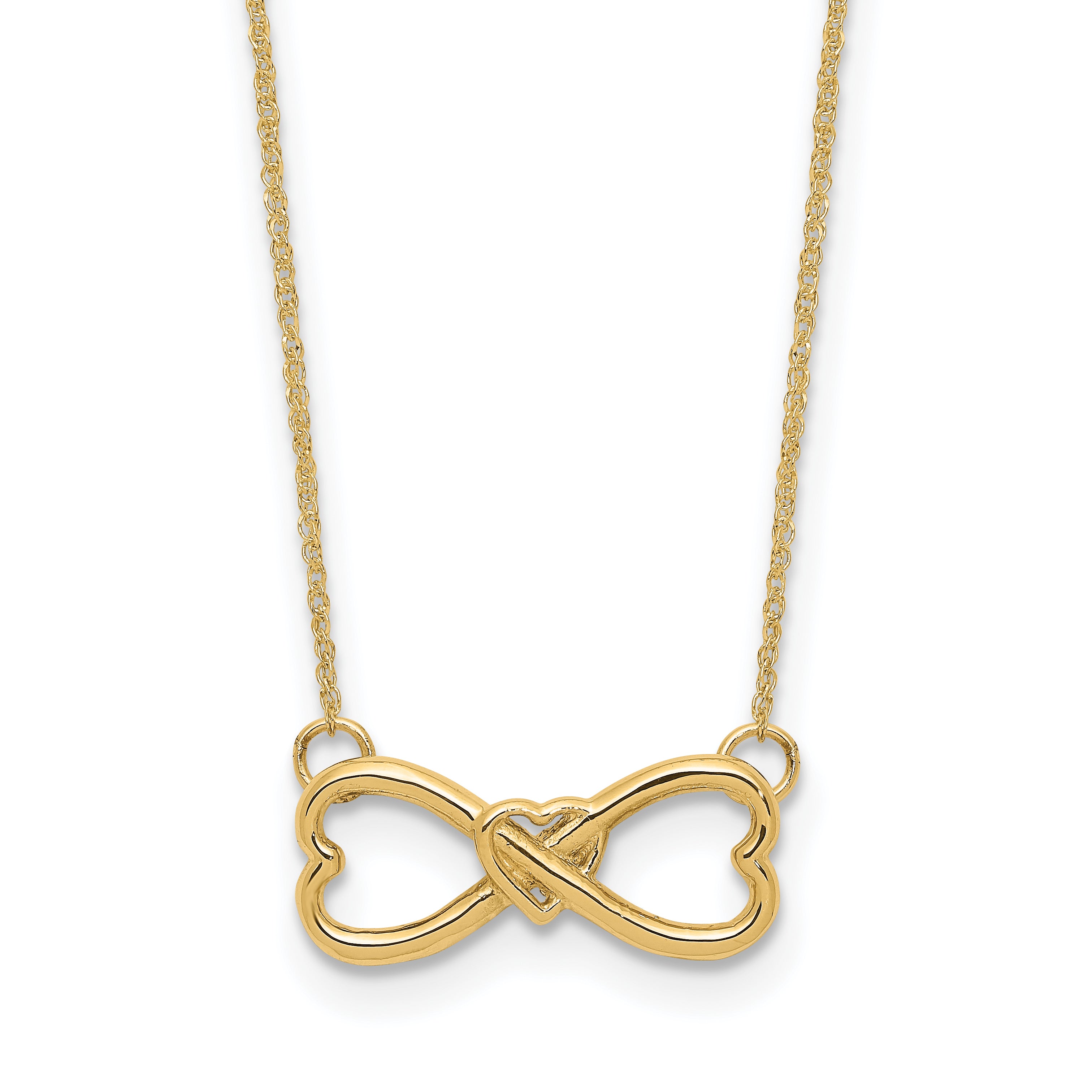 14k Polished Infinity w/Heart Necklace Main image