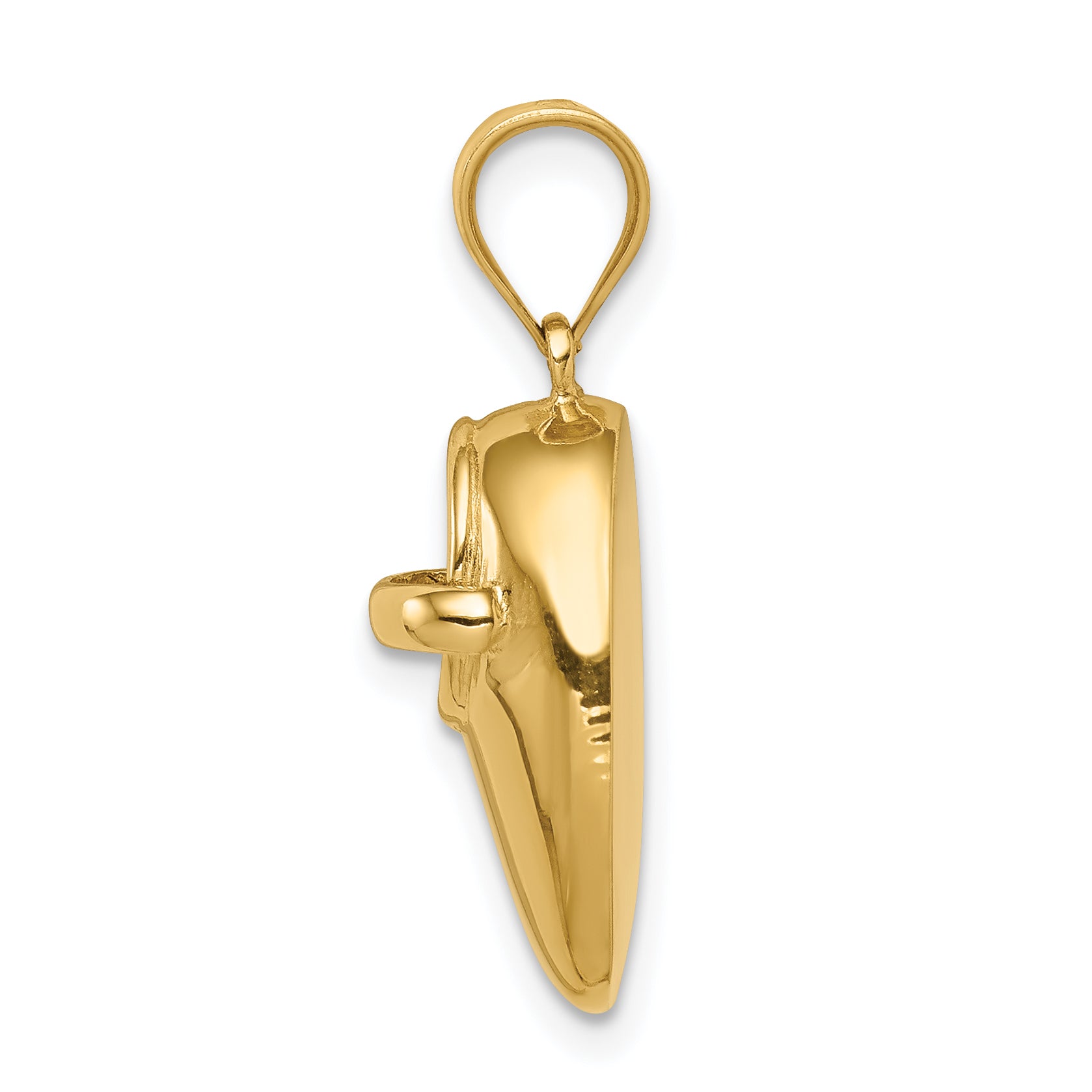 14K Polished 3D Baby Shoe Pendant
