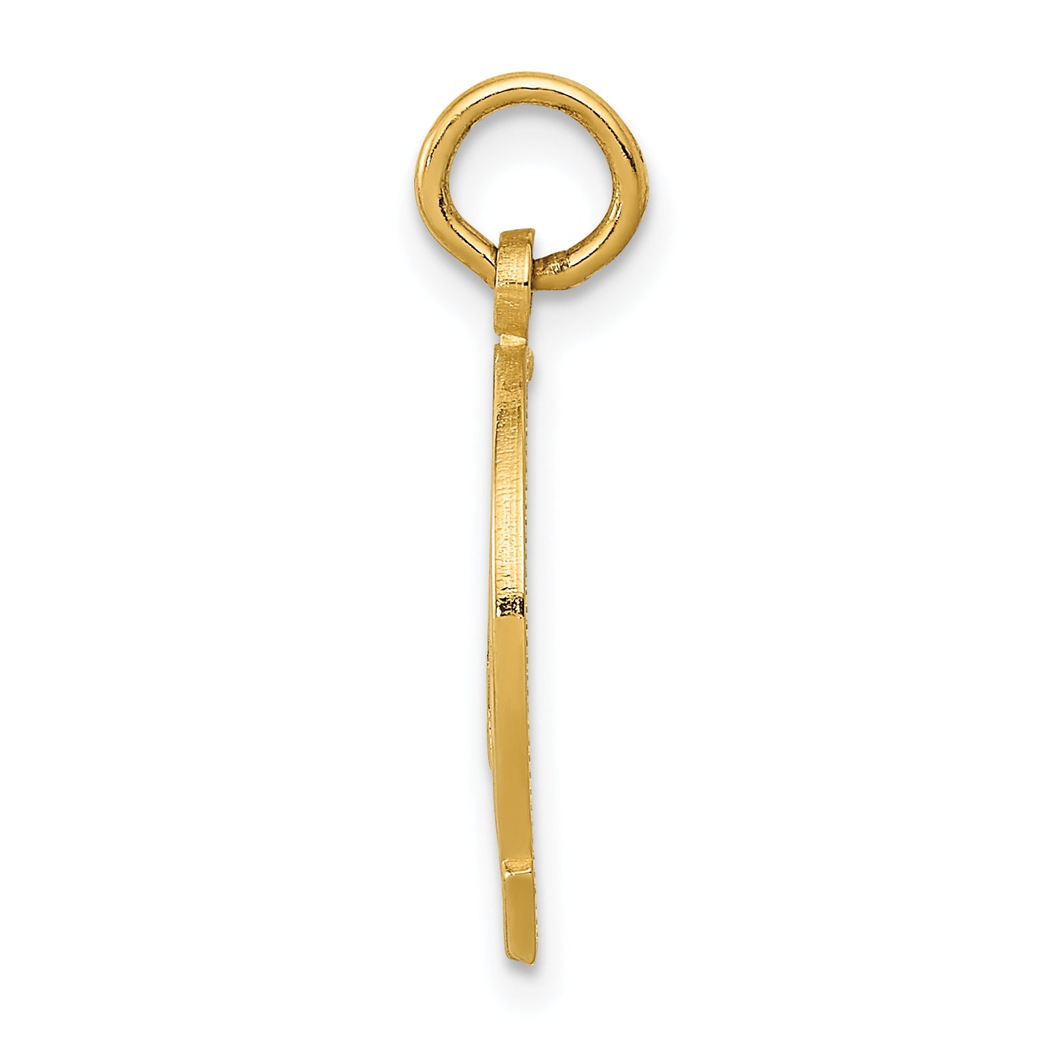 14K Gold Horseshoe Charm with Polished Textured Finish 20mm Elegance Secondary image
