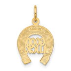 14K Gold Horseshoe Charm with Polished Textured Finish 20mm Elegance