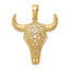14K Filigree Steer Skull Pendant