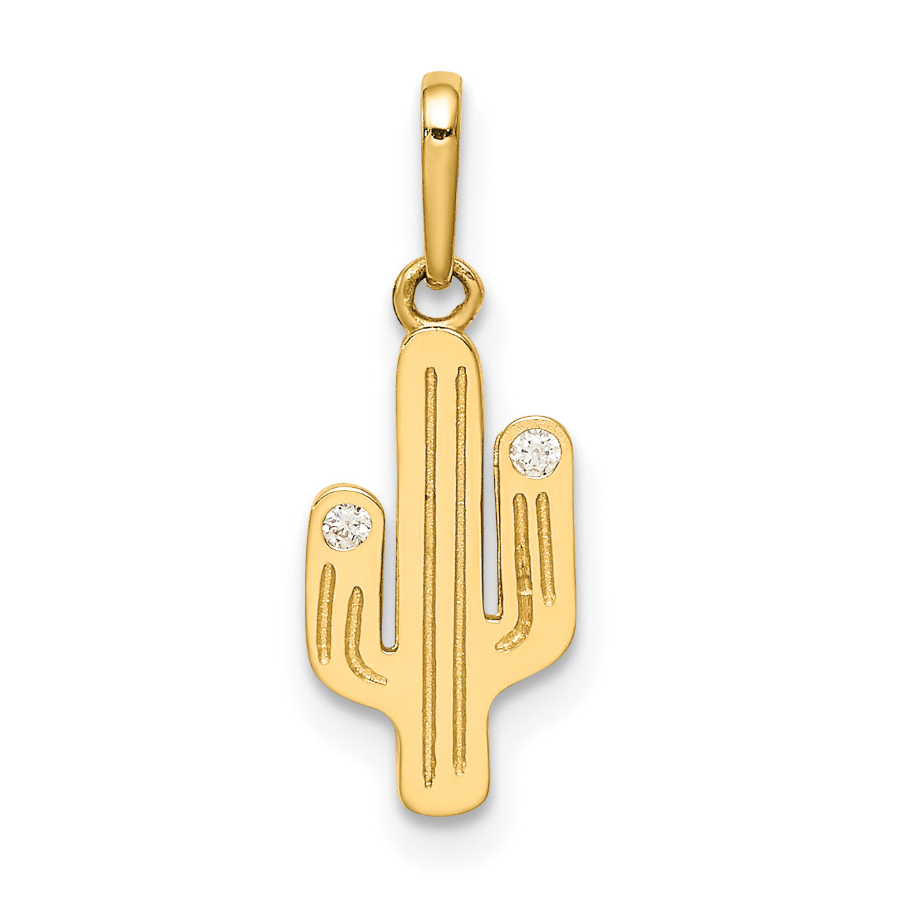 14K Cactus CZ Pendant Main image