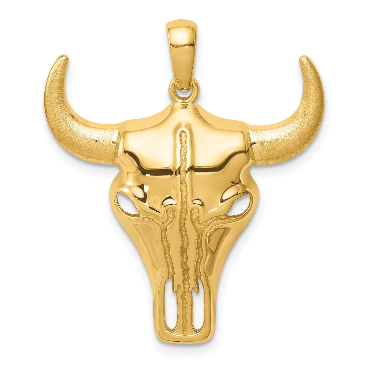 Steer Skull Pendant in 14K Yellow Gold - Sophia Jewelers Main image