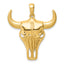 14K Steer Skull Pendant