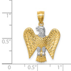 14K w/White Rhodium Eagle Pendant