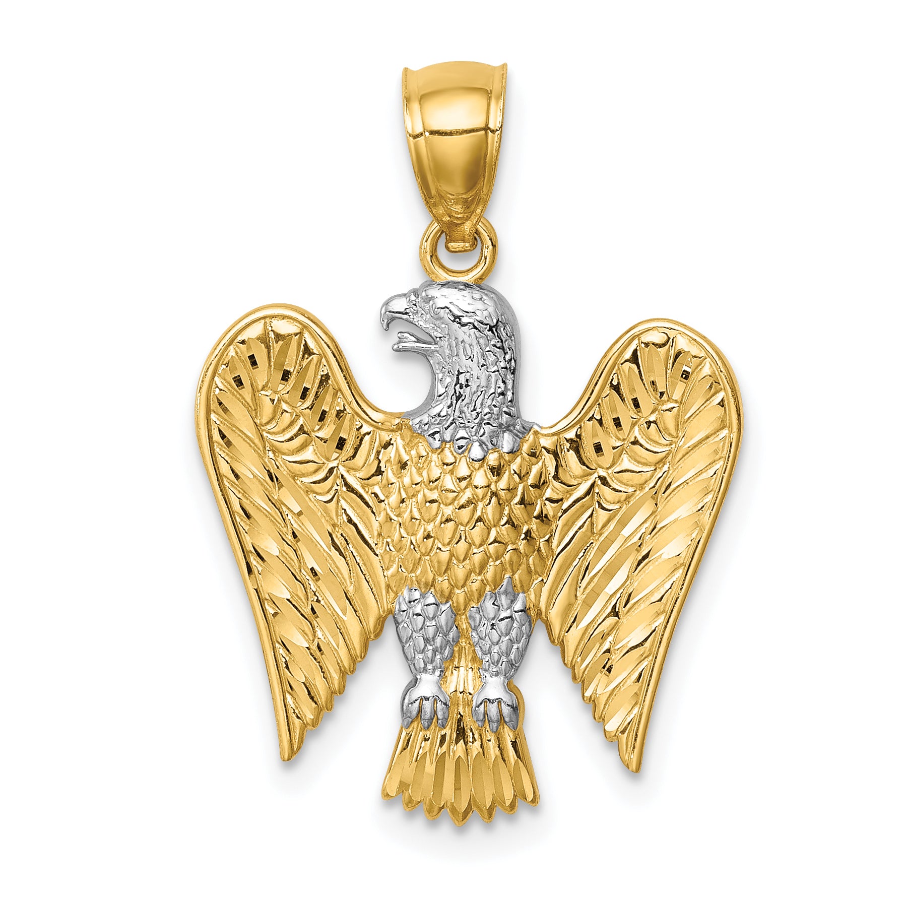 14K w/White Rhodium Eagle Pendant Main image