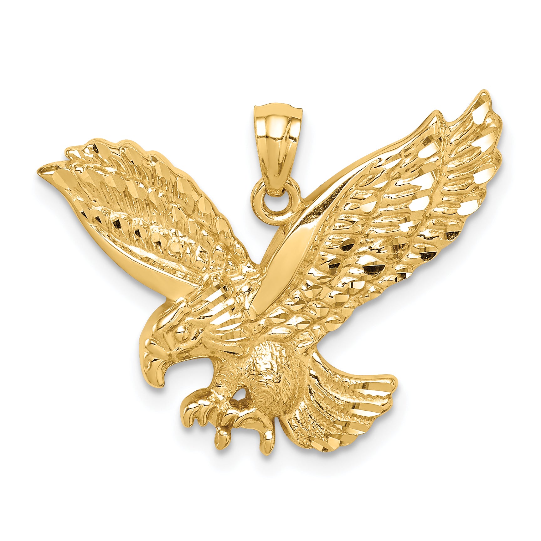 14K Diamond-cut Eagle Pendant Main image