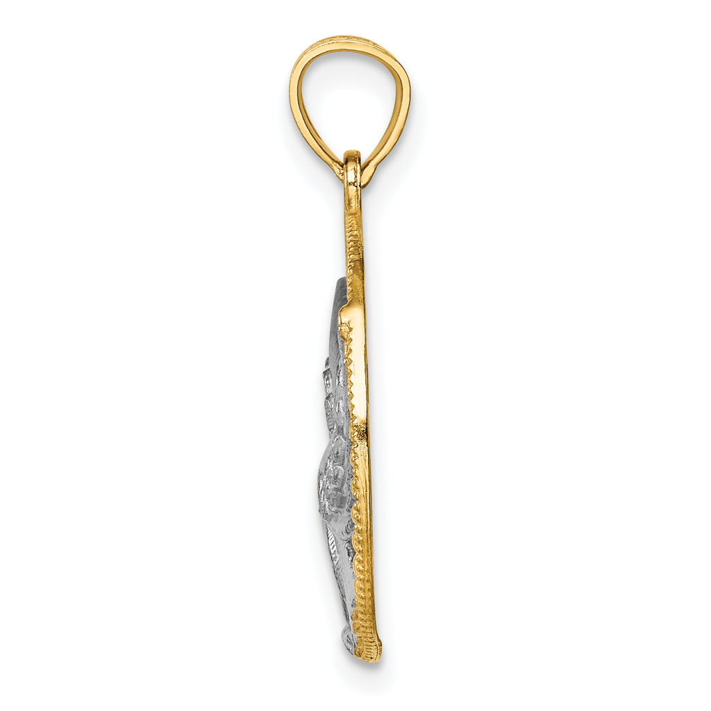14K w/Rhodium Eagle Pendant