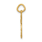 14K Gold Polished Apple Charm with Diamond-Cut Textured Details Elegant